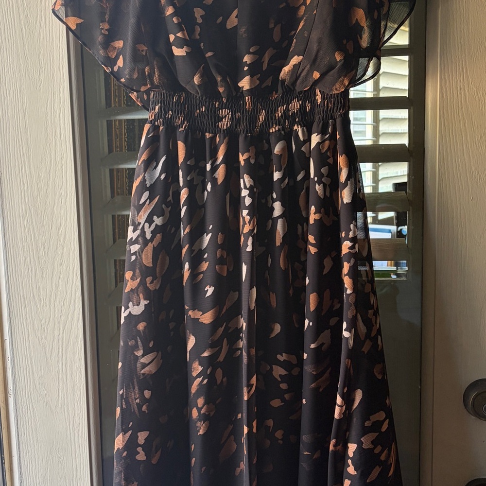 DKNY Black and Brown Maxi Dress - Picture 6 of 9